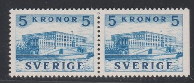 Sweden 1941- Royal Palace F#332 CB Perforated 4+3 sides left MNH aXF Pair A1566 - Image 1 of 4