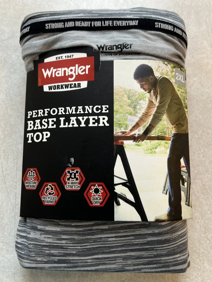 Blusa Wrangler Workwear Performance camada base 2XL cinza – NOVA – absorção de umidade,  - Imagem 1 de 2