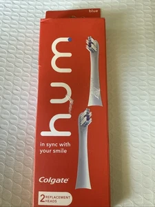 COLGATE HUM Replacement Toothbrush Heads, Blue Pack of 2. Distressed packaged. - Picture 1 of 2