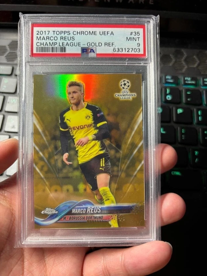 2017 TOPPS CHROME UEFA MARCO REUS CHAMP LEAGUE - GOLD REF #35 PSA 9 - Image 1 of 1