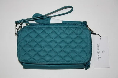 Bandolera Vera Bradley Microfibra RFID Todo en Uno en Verde Forever Nueva con Etiquetas Foto 1 de 4