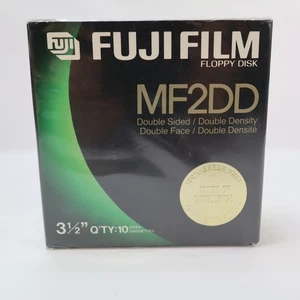 Fujifilm MF2DD Double Sided Double Density Floppy Disks 3 1/2"10 Pack Sealed New - Afbeelding 1 van 4