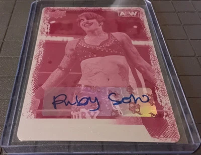 2022 Upper Deck AEW Magneta Printing Plate Ruby Soho 1/1 Autograph - Image 1 of 2