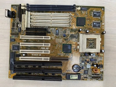 Vintage Socket 7 ASUS TX97-E Motherboard Rev 1.12 (430TX) CPU & 128 MB - Image 1 of 4