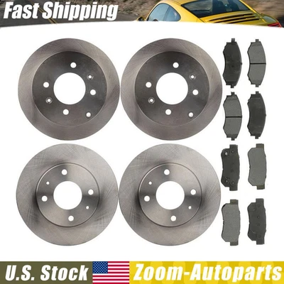 Rotores de freio dianteiro e traseiro + pastilhas de freio para Hyundai Sonata 2002 - Imagem 1 de 4