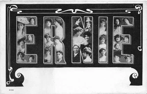 VINTAGE LARGE LETTER NAME ERNIE CANADIAN SOUVENIR POSTCARD c1910 091825 U - Picture 1 of 2