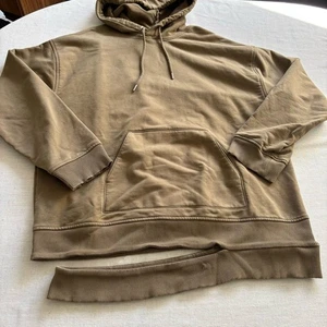 Sudadera con capucha acanalada colgante Helmut Lang tostada grande para hombre - Imagen 1 de 10