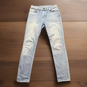Jeans blu gamba dritta uomo slim originale strato marino 32x32 5 tasche pantalone - Foto 1 di 12