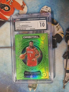 2022-23 Obsidian Zion Williamson Orbital Electric Etch Green Flood CGC 10 #/25 - Picture 1 of 2