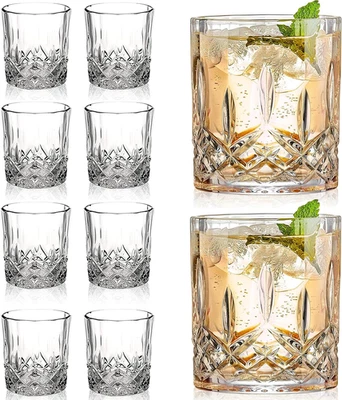 Juego de 8 vasos de whisky de cristal (compra 6, obtén 2 gratis), 11 OZ whisky antiguo Foto 1 de 4