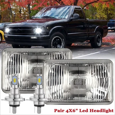 Par de faros LED HI/LO de 4"x6" para Chevrolet S10 1995 1996 1997 AAA Foto 1 de 4