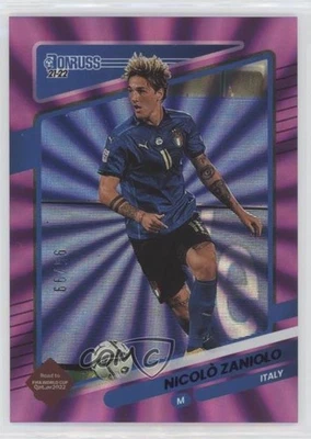 Holo láser púrpura 2021-22 Panini Donruss Road to Qatar 95/99 Nicolo Zaniolo 12qu Foto 1 de 3