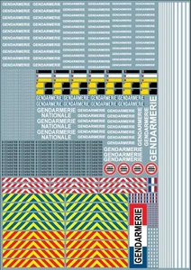 Planche Gendarmerie, Décalcomanies à l'eau, 1:43, maquettes, diorama - Picture 1 of 1