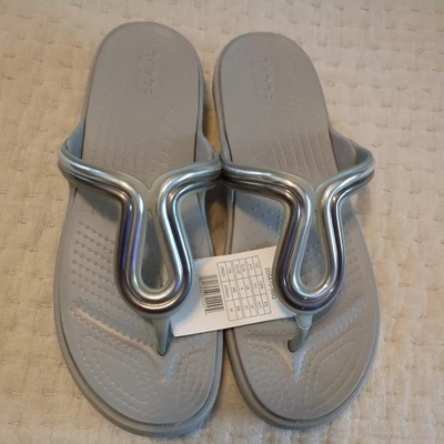 Sandalia mujer cocodrilo talla 11 plata Foto 1 de 3