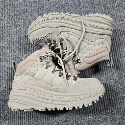 UGG Hiker 天气靴男式 5.5 码米色棕褐色麂皮绒羊皮衬里冬季 — 第 1/4 张图片