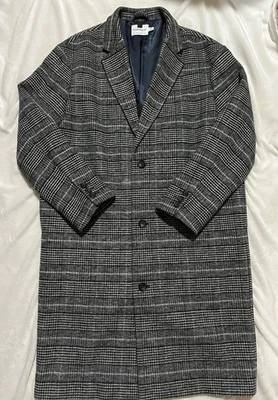 Topman Checkered Oversized Overcoat Men’s Size L - Image 1 of 4