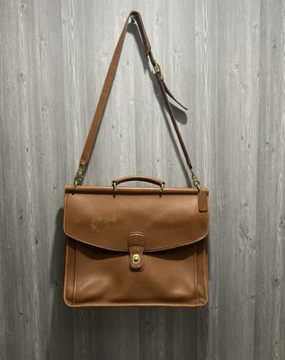 Coach Vintage 90's Beekman British Tan Leather Business Briefcase 5266 USA Bag - Image 1 of 4