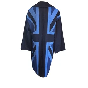 Boden Wilding Coat Union Jack Women's Sz 6 Navy Blue Wool Blend NWT British - Picture 1 of 20