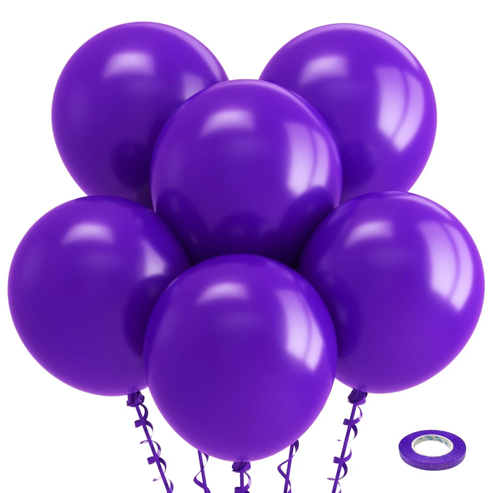 Globos grandes de látex púrpura - Paquete de 30 para graduación, Halloween, bodas, Foto 1 de 4