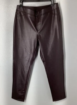 Pantalones de cuero vegano pasas oscuras J. Jill medianos pequeños nuevos con etiquetas Foto 1 de 4