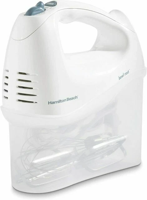 Hamilton Beach 6-Speed Electric Hand Mixer with Storage Case - White