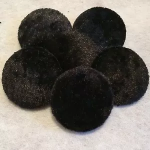 Black Crushed Velvet Buttons, Various Sizes, Small, Medium & Large - Picture 1 of 2