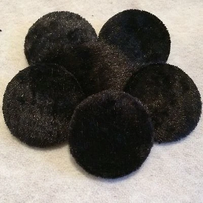 Black Crushed Velvet Buttons, Various Sizes, Small, Medium & Large - Image 1 of 2
