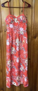 bog collective Kleid Maxi Orange Blumen Integrierter BH Small - Bild 1 von 3