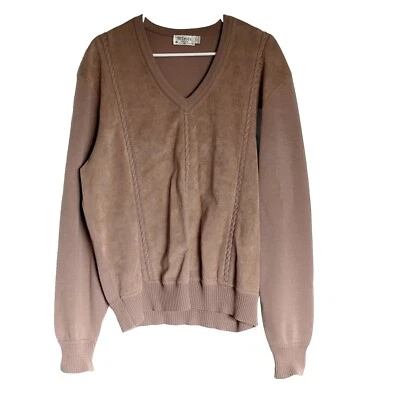 Suéter De Colección St Croix Tejido Talla XL Zephyr Lana Gamuza Pullover Marrón Cuello en V  Foto 1 de 4