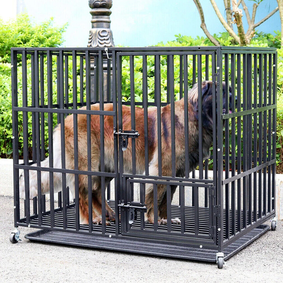 Hundekäfig Stahl Transportkäfig mit Rollen Hundetransportbox Hundebox Schwerlast - Bild 1 von 4