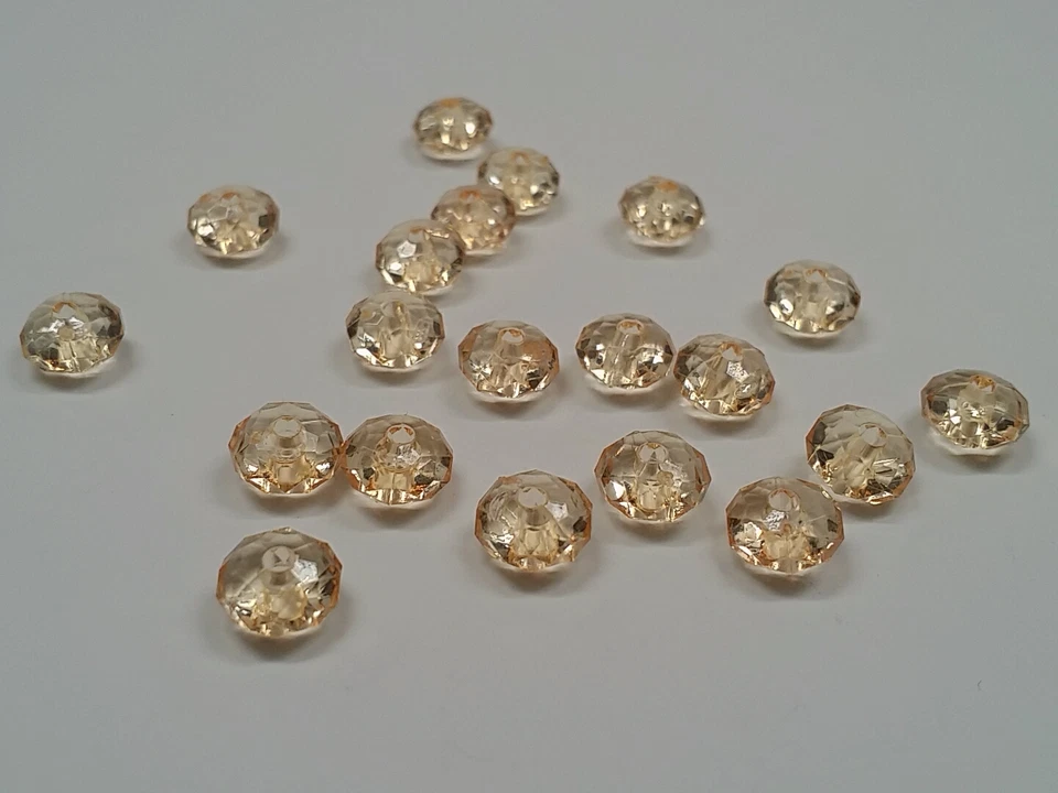 Cuentas de acrílico transparente, ábaco facetado, color café cantidad 100 8 mm, agujero 1,5 mm Foto 1 de 1