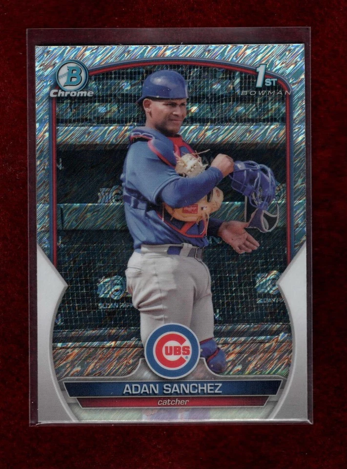 ADAN SANCHEZ 2023 BOWMAN CHROME SHIMMER REFRACTOR PROSPECT CHICAGO CUBS - Image 1 of 2