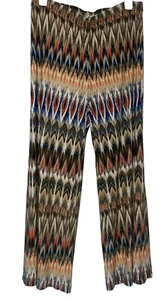 Chico’s Women's Wide Leg Knit Stretch Pant size 2 (L/12) Pull On Boho Coastal - Picture 1 of 4