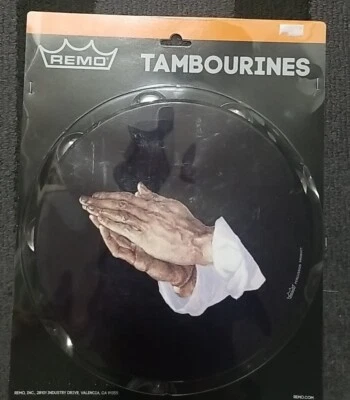 Pandereta de alabanza manos rezando 10 pulgadas una sola fila jingles por Remo Foto 1 de 2