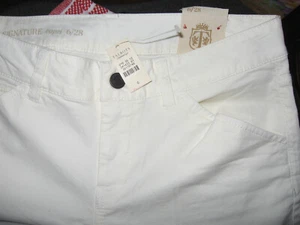 NEW TALBOTS SIGNATURE CAPRI CARGO PANTS SZ 6 X 26" CREAM WHITE STRETCH NWT $68 - Picture 1 of 9