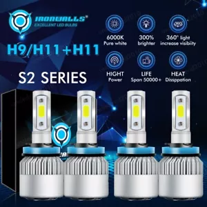 4x H11 H9 Faro LED Bombilla Alta Baja 6000K 300000LM para Toyota Tacoma 2016-2024 - Imagen 1 de 12