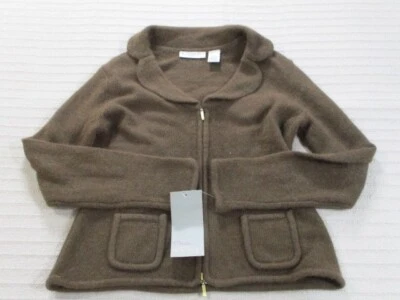 Cambridge Mujer Suéter Chaqueta Mp Pequeña Marrón Cuello Bolsillos Cremallera Nylon Foto 1 de 4