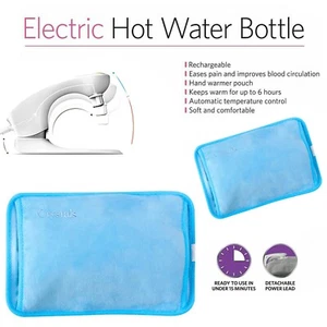 Rechargeable Electric Hot Water Bottle Bed Hand Warmer Massaging Heat Pad Cozy - Picture 1 of 6