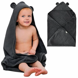 Organic Cotton Toddler Towel Boys & Girls 0-5T, Bath Towels with bear ears - Picture 1 of 4