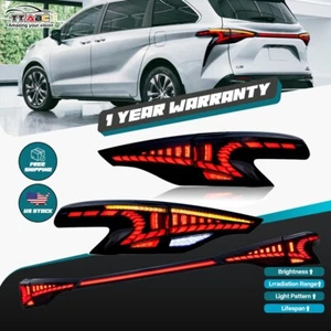 Smoked LED Tail Lights For Toyota Sienna 2021-2024 DRL Rear Light w/ Trunk Light - Picture 1 of 23