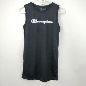 Champion Mesh Tank Jersey Spell Out Dress Black White Girls Size L (14-16)  - Picture 1 of 6