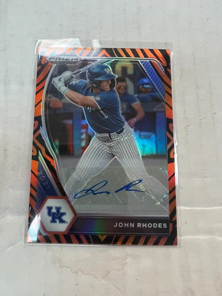 John Rhodes 2021 Panini Prizm Draft Auto Tiger Stripe Prizm #PDP76 #19/25 NrMt - Image 1 of 1