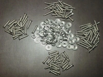 100 Chevy #8 x 3/4" 7/8" 1" 1-1/8 con #6 cabeza acero inoxidable puerta de patada panel tornillos GM  Foto 1 de 4