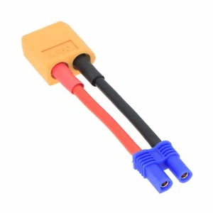 EC2 Female Jack to XT60 Male Plug cable 16AWG 5CM wire For RC Airsoft - Picture 1 of 2
