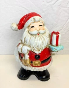 Banco de monedas de Papá Noel vintage con regalos años 70 por Homco #5208 - Imagen 1 de 5