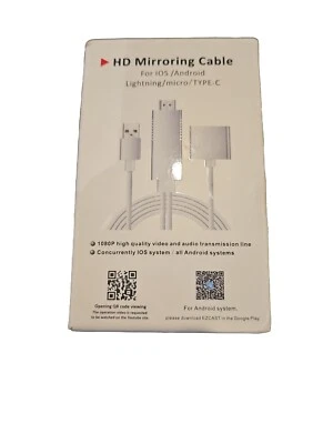 1080P Phone to Digital TV HDTV AV HDMI Cable USB Adapter For iPhone IOS Android - Image 1 of 2