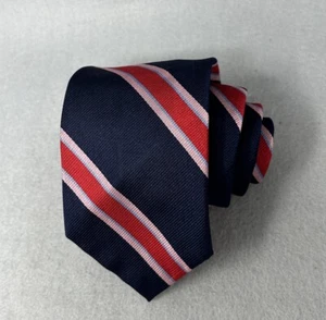 JOHN ASHFORD Vintage Men’s Designer Repp Tie, Blue Red And Pink 100% Silk - Picture 1 of 6