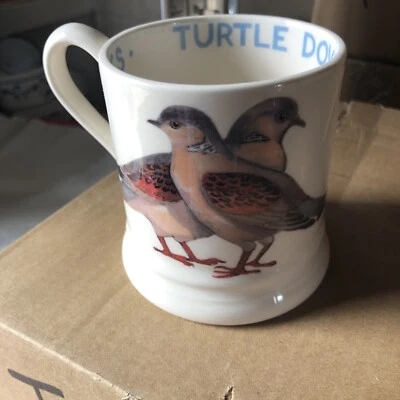 EMMA BRIDGEWATER HALF PINT MUG "TWO TURTLE DOVES" BIRD FIRST QUALITY NEW