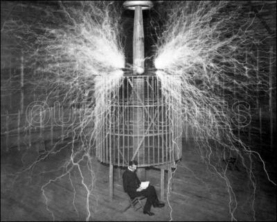 Nikola Tesla Photo 8X10 - 1899 Electricity Experiment  - Image 1 of 4
