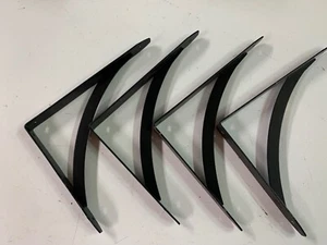 Soportes de estantería decorativos de acero negro de 10" / Cantidad 4 / NUEVO - Imagen 1 de 3